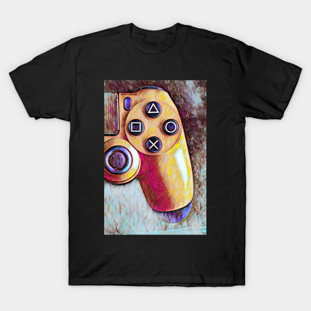 ps4 controller oil painting T-Shirt by Guntah